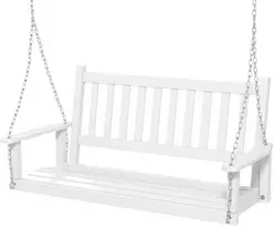 Promotions Lauko verandos supynės, medinės, 135.9x67.3x63.5 cm, baltos
