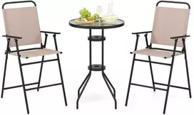 Lauko baldų komplektas Promotions Lauko bistro komplektas, 61x61x91.4 cm stalas, smėlio spalvos