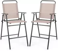 Promotions Lauko sulankstomas baro aukščio kėdė, 53.3x68.6x111.8 cm, smėlio spalvos