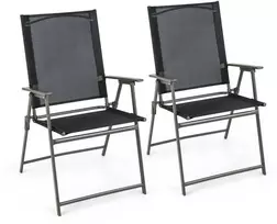 Promotions Lauko sulankstomos kėdės, 61x58,4x96,5 cm, juodos ir pilkos spalvos