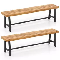 Promotions Lauko suoliukas, 160x31.8x45.7 cm, natūralios ir juodos spalvos
