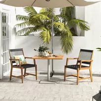 Promotions Sodo valgomojo kėdės, 63,5x55,9x88,9 cm, juodos ir natūralios spalvos