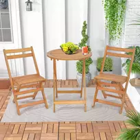 Lauko baldų komplektas Promotions Lauko bistro komplektas, 61x74 cm stalas, 54,6x40,6x78,7 cm kėdės, natūrali, akacijos medis