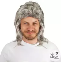Perukas vyriškas žilų plaukų