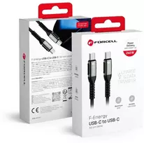 USB C į USB C laidas Forcell F-Energy QC4.0 PD 5A 240W Cafule 0,5 m C263 juodas