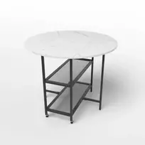 Promotions Virtuvės stalas, 100x100x80 cm, juodai baltas