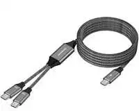 PREMIUMCORD USB-C įkrovimo laidas, 2xUSB-C į USB-C, 100W, 1m, juodas
