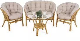CREAM Lauko baldų komplektas Bahama 3+1, Honey / Kreminis