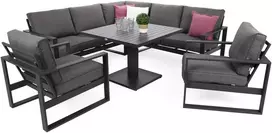 Lauko baldų komplektas Sorrento Comfort Corner, Pilkas / Pilkas Melange