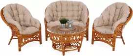 Orange Lauko baldų komplektas Diego 3+1, Oranžinis / Latte