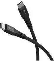 „Goobay“ | USB-C itin minkštas tekstilinis laidas su metaliniais kištukais, 1 m