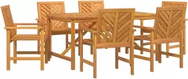 Sodo valgomojo komplektas 7 pcs Ruda Kietos akacijos mediena