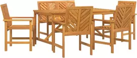 Sodo valgomojo komplektas 6 pcs Ruda Kietos akacijos mediena