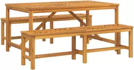 Sodo valgomojo komplektas 3 pcs Ruda Kietos akacijos mediena