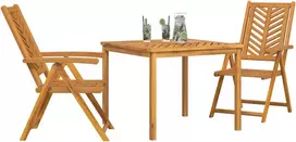 Sodo valgomojo komplektas 3 pcs Ruda Kietos akacijos mediena