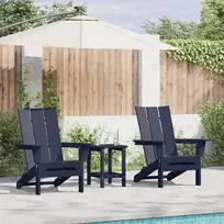 Sodo Kėdė 3 pcs Tamsiai mėlyna 80.5 x 74.5 x 92 cm Polietilenas