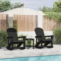 Lauko baldų komplektas Sodo poilsio komplektas 3 pcs Juoda HDPE