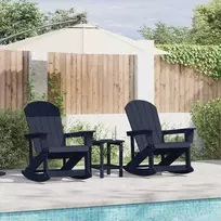 Lauko baldų komplektas Sodo poilsio komplektas 3 pcs Jūrinė mėlyna HDPE