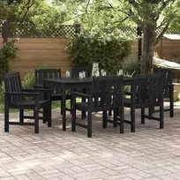 Sodo Kėdė 6 pcs Juoda 65.5 x 59 x 88 cm Polietilenas