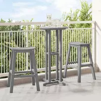Lauko baldų komplektas Sodo baro komplektas 3 pcs Šviesiai pilka HDPE