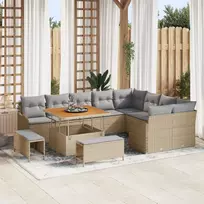 Sodo Sofų Rinkinys su pagalve 12 pcs Bežinė ir šviesiai pilka