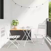 Sodo sulankstoma kėdė 2 pcs Balta 42 x 52 x 82cm