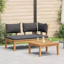 Lauko baldų komplektas Sodo suolo ir stalo komplektas 2 pcs Pilka ir ruda