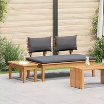 Lauko baldų komplektas Sodo suolo ir stalo komplektas 2 pcs Pilka ir ruda