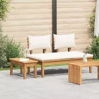 Lauko baldų komplektas Sodo suolo ir stalo komplektas 2 pcs Kremas ir rudas