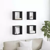 Sieninės lentynos 4 pcs Juodas ąžuolas Apdirbta mediena