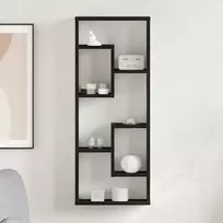 Sieninė lentyna, juodo ąžuolo spalvos, 36x16x90cm, inžinerinė mediena