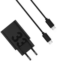 Laidinis įkroviklis Motorola TurboPower 33W USB-A su kabeliu USB-A to USB-C 1m juodos spalvos