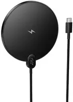 Canyon Belaidis įkroviklis Hoco 15W su USB C laidu ir skaitmeniniu ekranu CW62 juodas