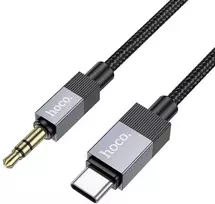 Kabelis AUX Jack 3,5 mm (kištukas) - USB C (kištukas) Hoco 1 m UPA32B juodas
