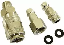 SILVER Sidabrinis Sidabrinis PNEUMATINIŲ GREITOS JUNGTIES ELEMENTŲ RINKINYS 1/4″ 3vnt…..