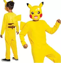 Jakks Pacific Karnavalinis kostiumas Pokemon Pikachu kostiumas geltonas Kigurumi maskuotė 127-136 cm (7-8 metai)