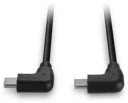 USB Kabelis - LINDY USB 2.0 Type C Laidas, M/M, 60W PD, 90° Dešinysis Kampas, 1 m, Juodas
