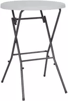 Sulankstomas baro stalas, baltas, 80x110cm, HDPE