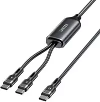 UNITEK USB-C 2-in-1 PD 100W silikoninis laidas 1,8 m