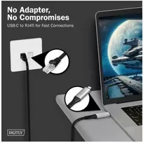 Digitus Kabelis adapter usb-c - rj45 kat. 6a s/ftp, 1gbit/s, usb 3.2 gen1, lszh, 2m
