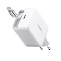 Joyroom JR-TCL06 67W GaN laidinis įkroviklis su Built-in Retractable USB-C kabeliu – baltos spalvos