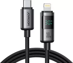 Joyroom S-A16 Pro Prism Series 30W USB-C – Lightning kabelis su Ekranas 1.2m – juodos spalvos