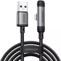 Joyroom S-A56 EnjoyX Series 90° USB-A – Lightning 3A kabelis 1.2m – juodos spalvos