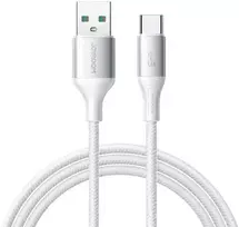Joyroom S-A28 Flash serijos 3A USB-A - USB-C kabelis 1m - Baltas