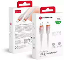 USB C - Lightning kabelis Forcell F-Energy PD 3A 27W gradientas 1 m C356 baltas