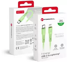 Cable USB C to Lightning Forcell F-Energy PD 3A 27W Silicone 1 m C346 žalias