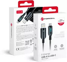 USB A į USB C laidas Forcell F-Energy QC4.0 PD 3A 66W Skaitmeninis 1,2 m C272 juodas