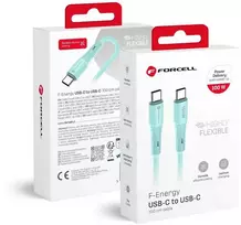 USB C į USB C laidas Forcell F-Energy QC4.0 PD 5A 100W silikoninis 1 m C347 mėlynas