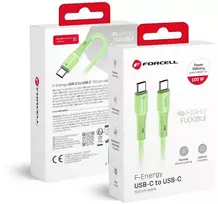 USB C į USB C laidas Forcell F-Energy QC4.0 PD 5A 100W silikoninis 1 m C347 žalias