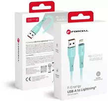 Cable USB A to Lightning Forcell F-Energy 2,4A 12W Silicone 1 m C343 mėlynas